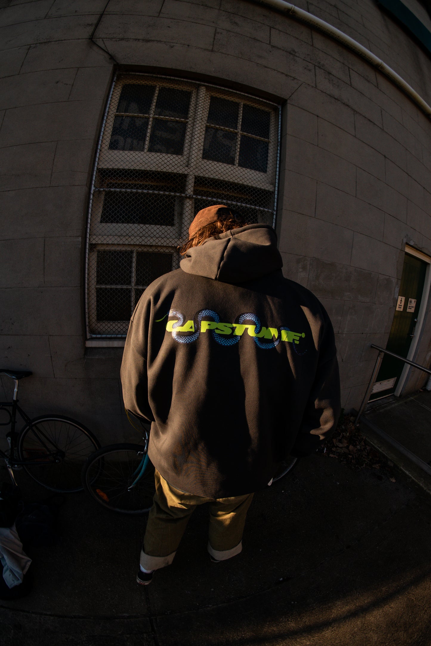 Green Snake Hoodie Vintage Black