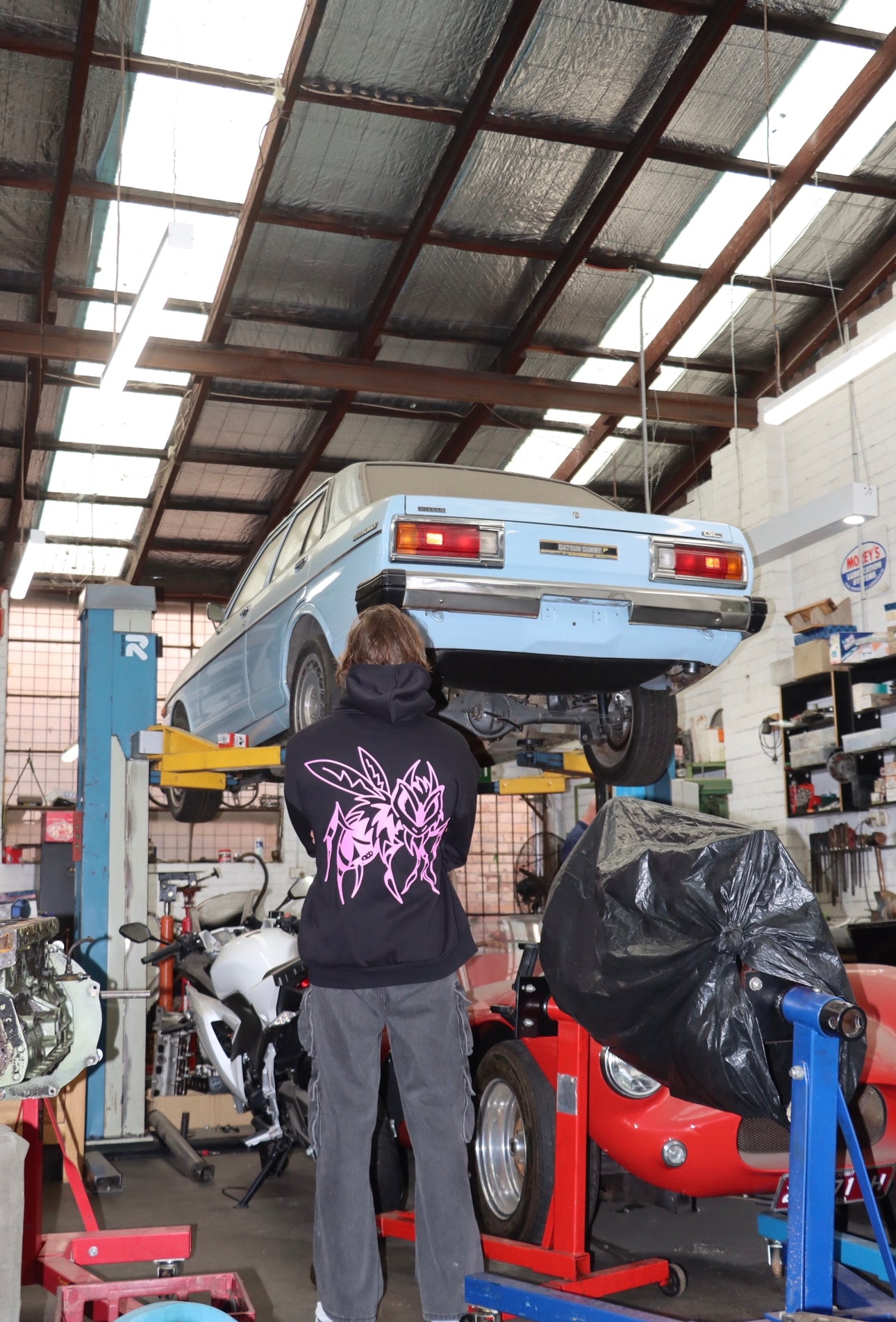 Pink Killer Bee Hoodie Black