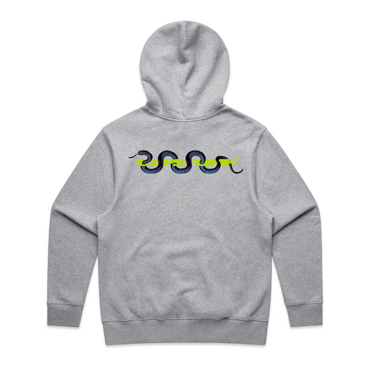 Green Snake Hoodie Grey Marle