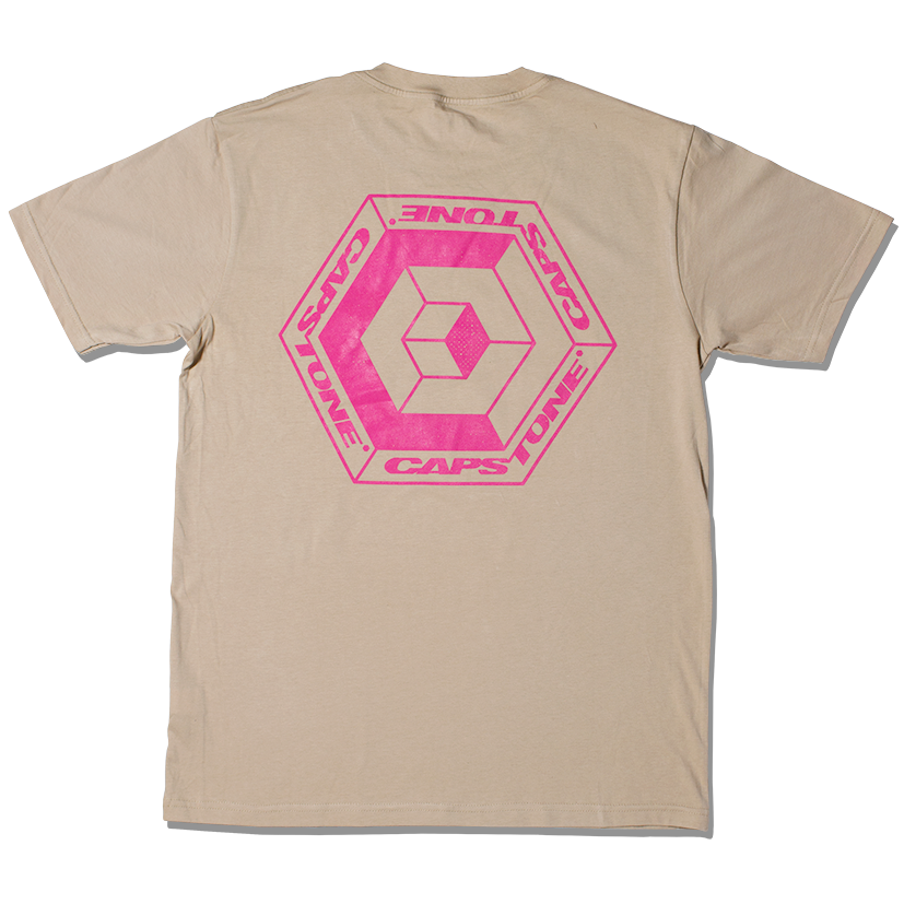 Hypercube T-Shirt Tan & Pink