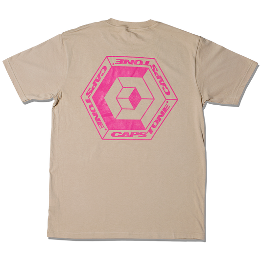 Hypercube T-Shirt Tan & Pink